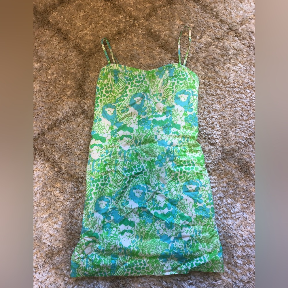 Green and blue mini dress Lily Pulitzer MaCallum “it’s a zoo” size 0